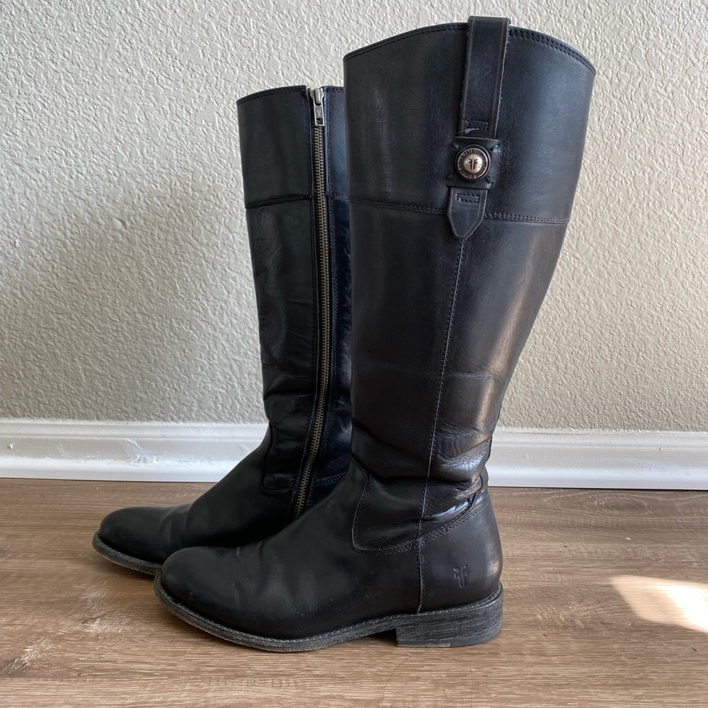 Frye Black Jayden Button Tall Riding Boots